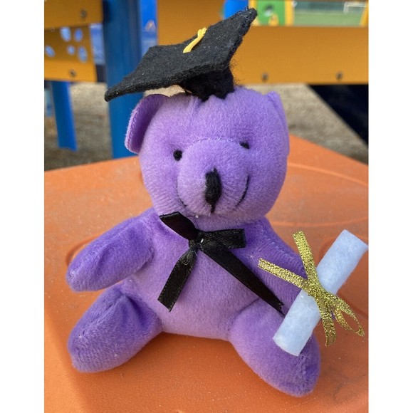 Purple Graduation‎ Bear Plush Stuffie Graduate Diploma Cap - Picture 1 of 3